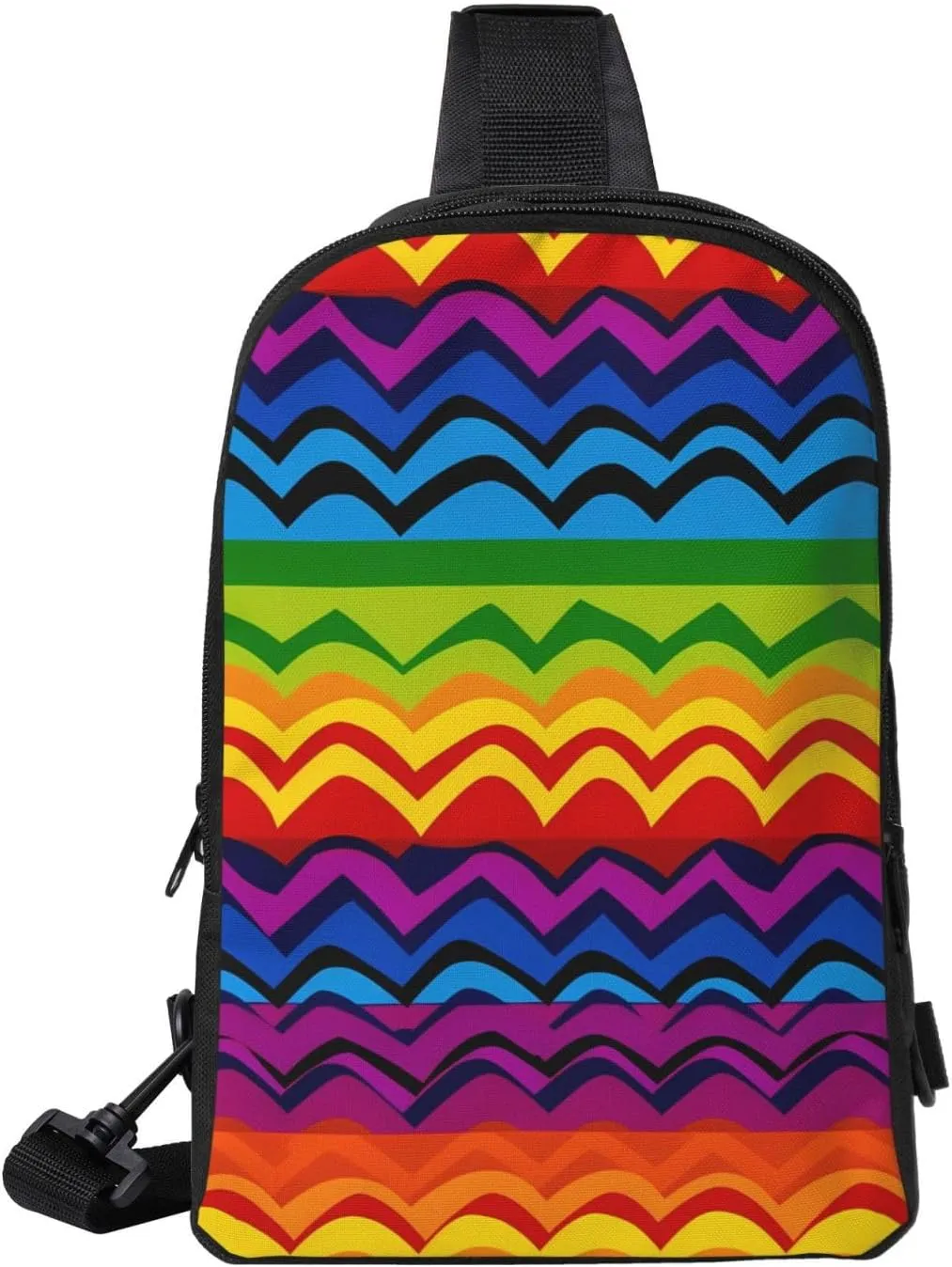 Sling Backpack Crossbody Sling Bag for Men Women Cross Chest Bag Gay Pride Rainbow Pattern Shoulder Bag Travel Hiking Daypack