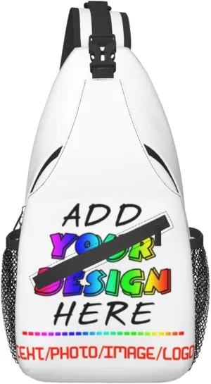 Sling Backpack Personalized Crossbody Sling Bags Leisure Sports Outdoor Custom Bag For Men Backpack Optional Color Add Your Name Logo Text or Image Here