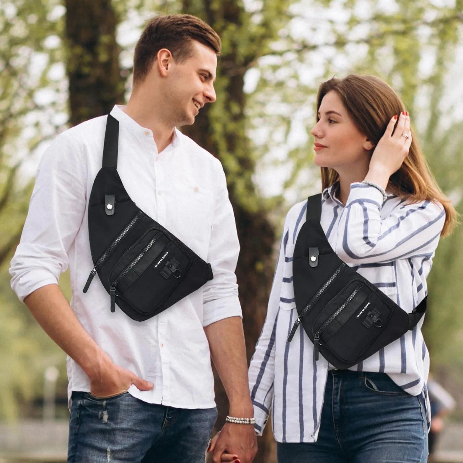 Sling Bag Anti-theft Crossbody Chest Shoulder Backpack Women Men, Lightweight Personal Pocket Bag for Hiking Travel