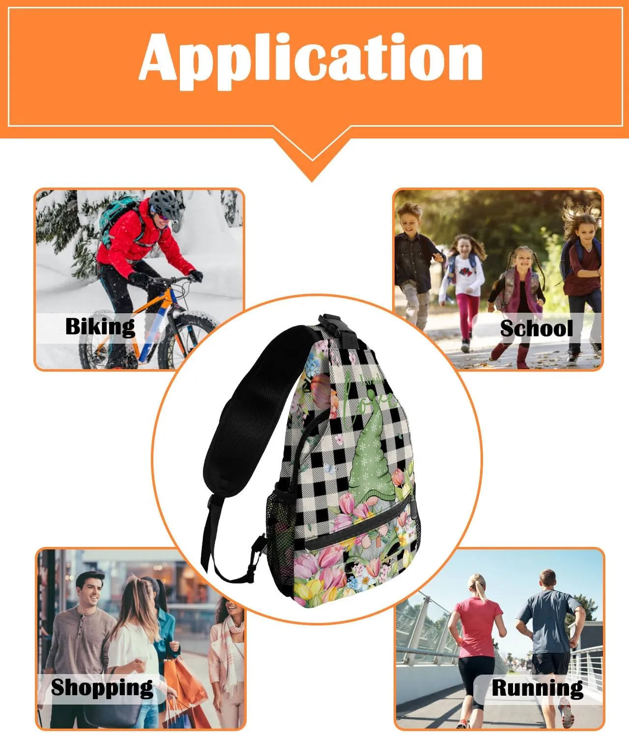 Sling Bag Crossbody Bag for Women Men Waterproof Hiking Backpack Lightweight Chest Shoulder Bag Daypack for Travel