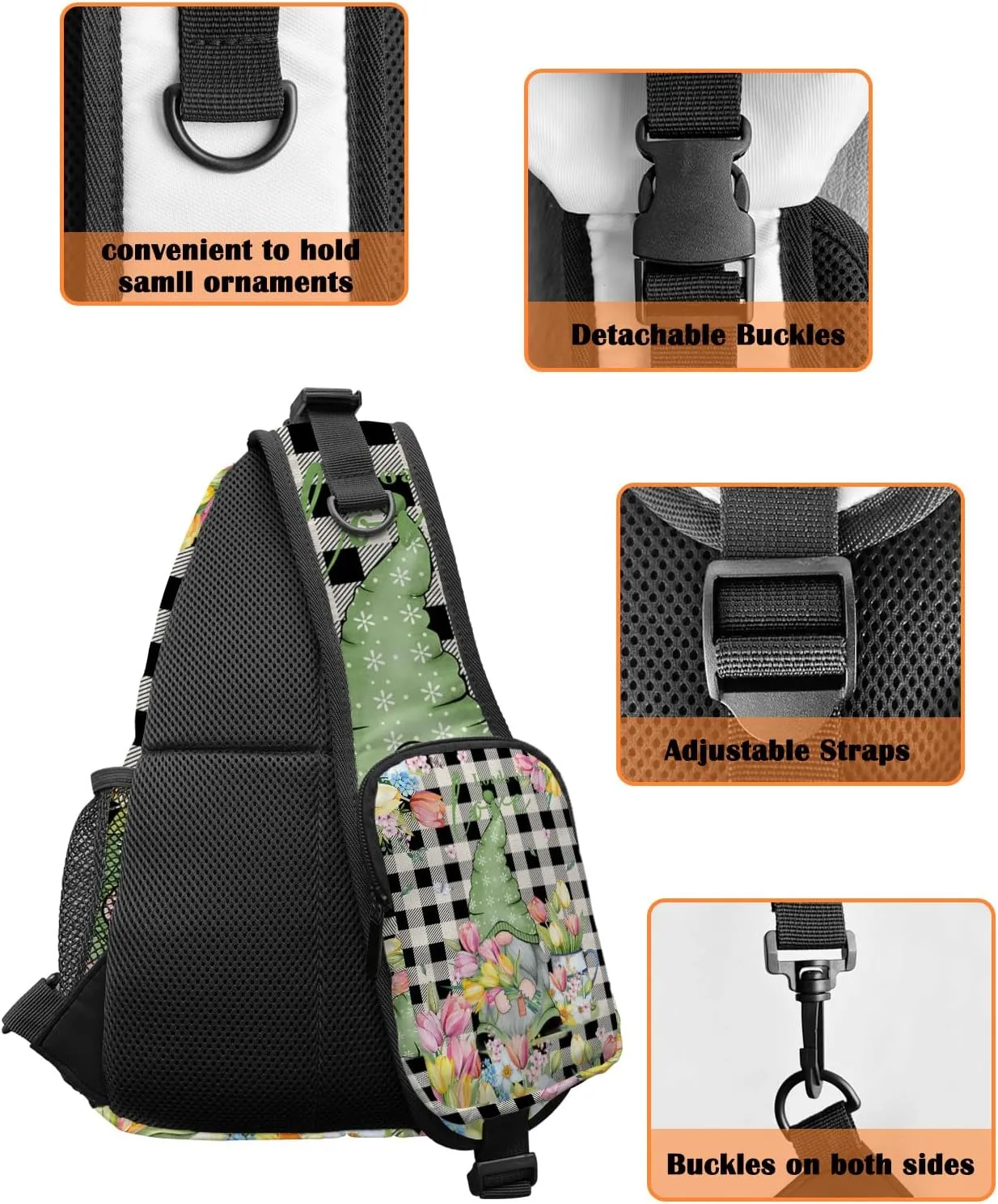 Sling Bag Crossbody Bag for Women Men Waterproof Hiking Backpack Lightweight Chest Shoulder Bag Daypack for Travel