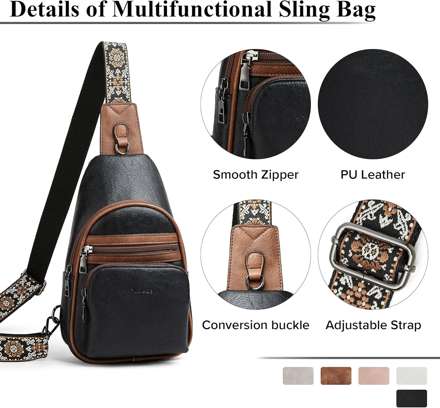 Sling Bag Crossbody Bags for Women Fanny Packs Purse Backpack Casual Daypacks for Travel Work Shopping