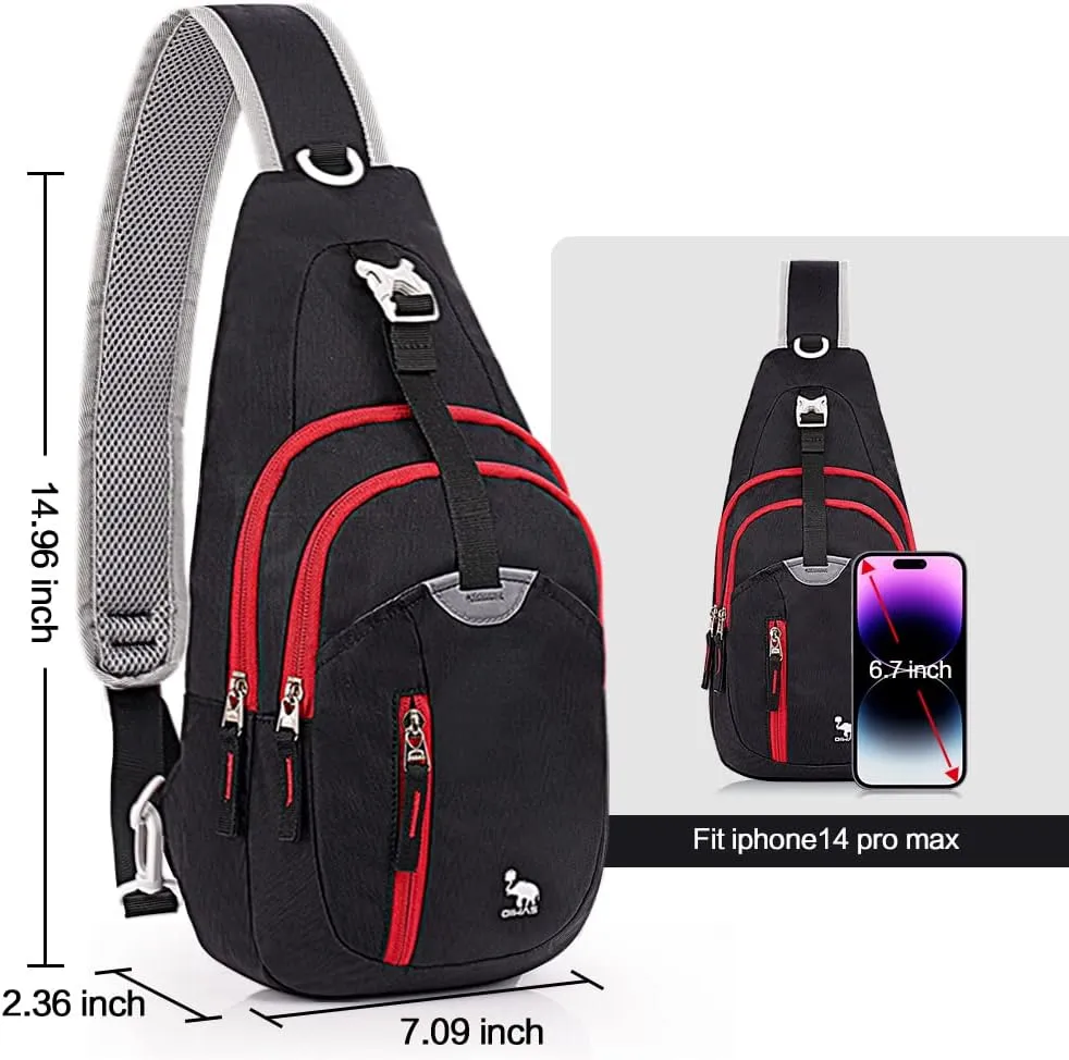 Sling Bag Crossbody Bags Men, Travel Hiking Chest Daypack for Women One Strap Backpack Lightweight Over Shoulder Bag