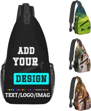 Sling Bag Custom Bag Personalized Crossbody Bags for Men Women Customize Image Logo Text Sling Shoulder Backpack