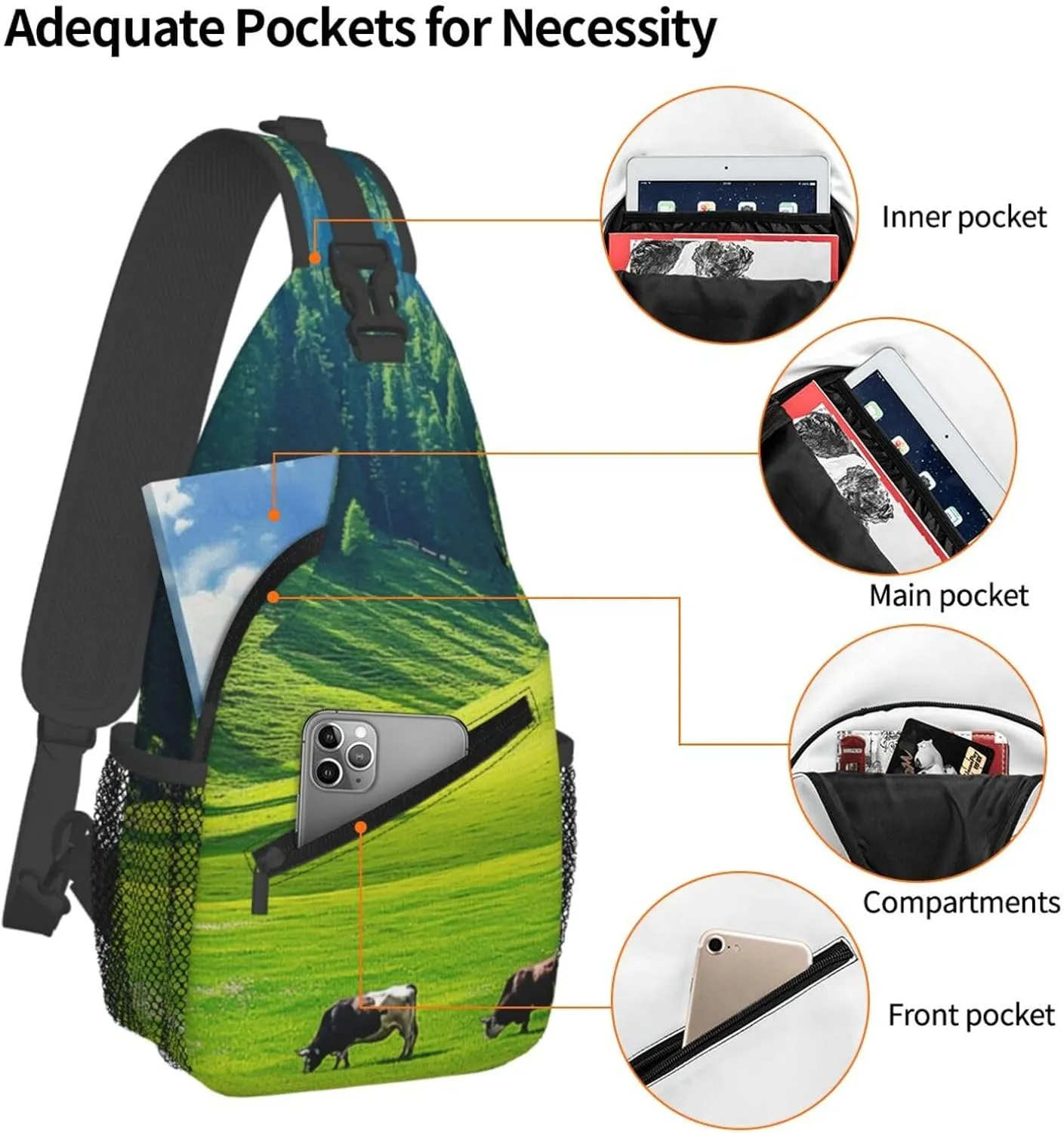 Sling Bag Custom Bag Personalized Crossbody Bags for Men Women Customize Image Logo Text Sling Shoulder Backpack