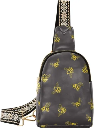 Sling Bag for Women Bee Line Insects Crossbody Backpack Purse Small Cross Body Bags Travel Shoulder Bags Chest Bag Casual Daypack