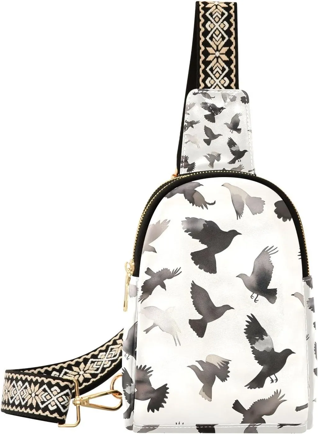 Sling Bag for Women Bird Silhouette Seagulls Crossbody Bag Backpack Purse Small Cross Body Bags Travel Shoulder Bags Multipurpose Chest Bag