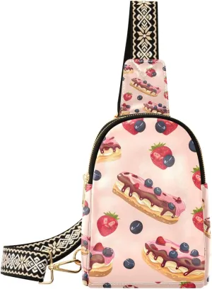 Sling Bag for Women Cheesecake Pink Crossbody Bag Backpack Purse Small Cross Body Bags Travel Shoulder Bags Multipurpose Chest Bag