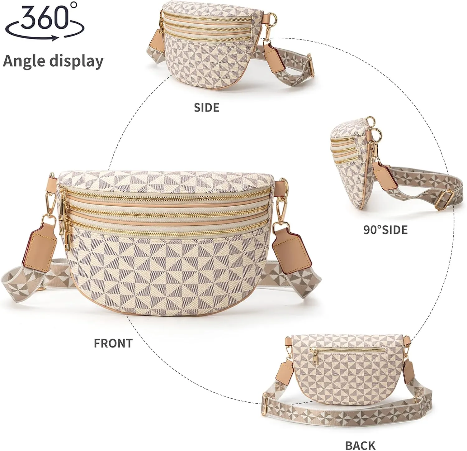 Sling Bag for Women, Crossbody Fanny Pack - Lightweight Chest Bag for Travel, Adjustable Strap & Hidden Pocket