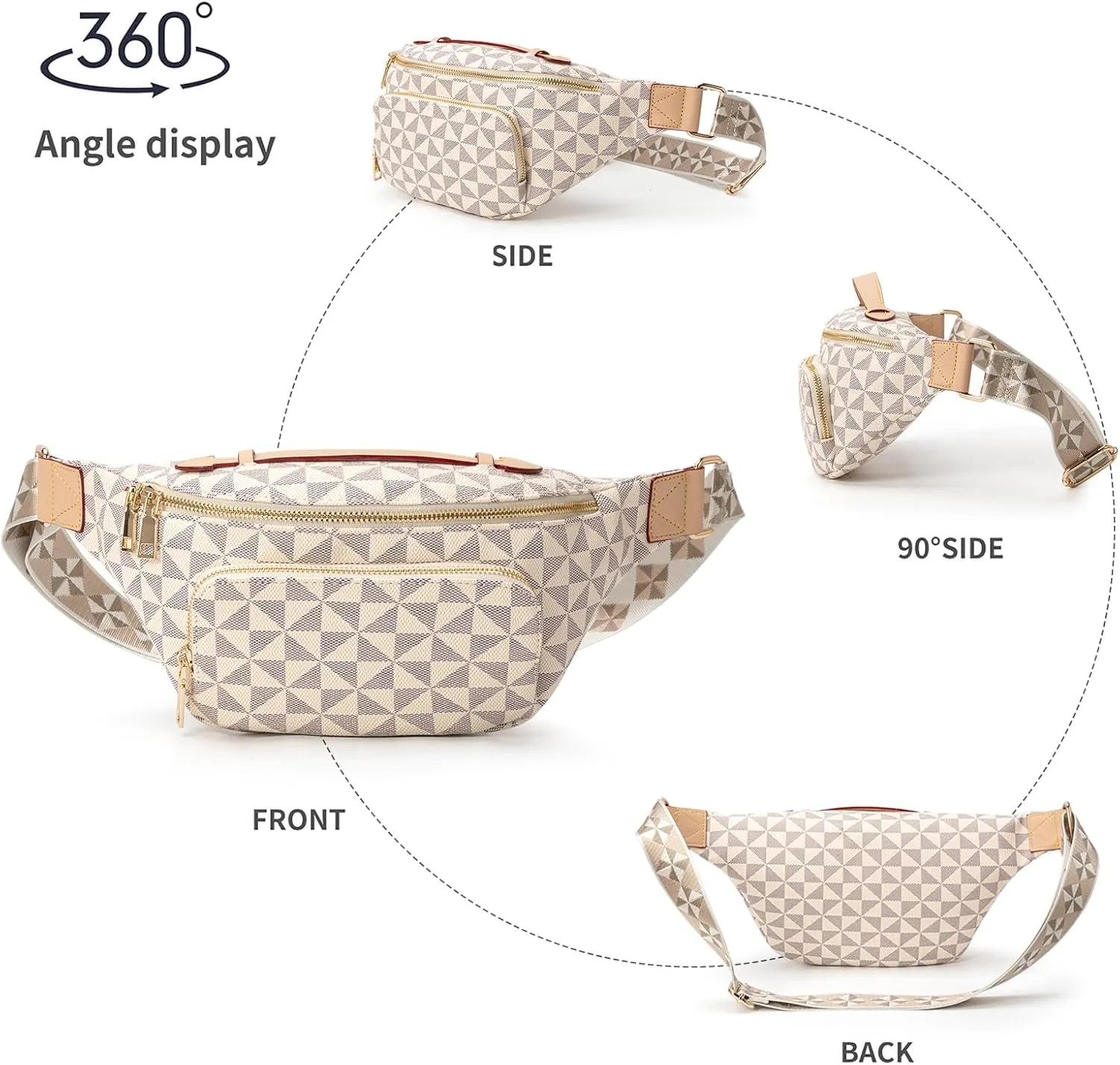 Sling Bag for Women, Crossbody Fanny Pack - Lightweight Chest Bag for Travel, Adjustable Strap & Hidden Pocket