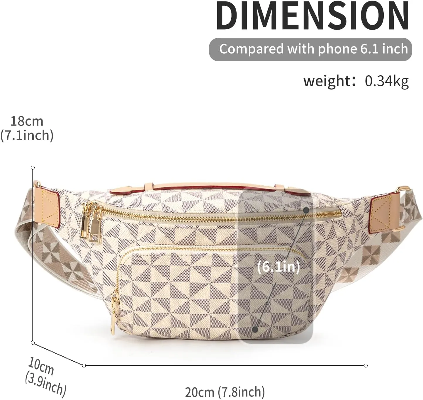 Sling Bag for Women, Crossbody Fanny Pack - Lightweight Chest Bag for Travel, Adjustable Strap & Hidden Pocket