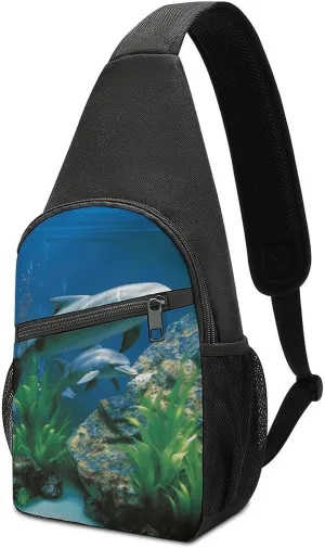 Sling Bag for Women Fanny Chest Bag Pack Aquatic Biologicals Printed Travel Bag Cross Body Bag Suitable for Hiking And Outdoor Activities