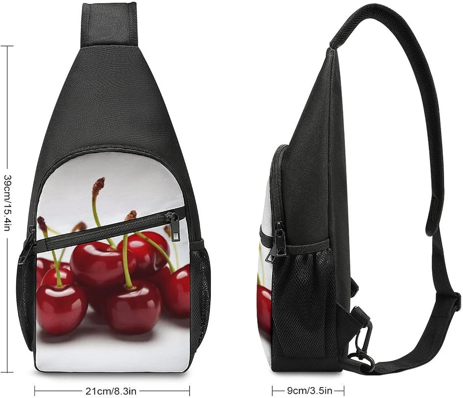 Sling Bag for Women Men Crossbody Bag Chest Bag Cherry on The Table Sling Backpack Fanny Packs Travel Hiking Daypack