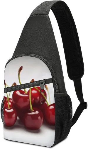 Sling Bag for Women Men Crossbody Bag Chest Bag Cherry on The Table Sling Backpack Fanny Packs Travel Hiking Daypack