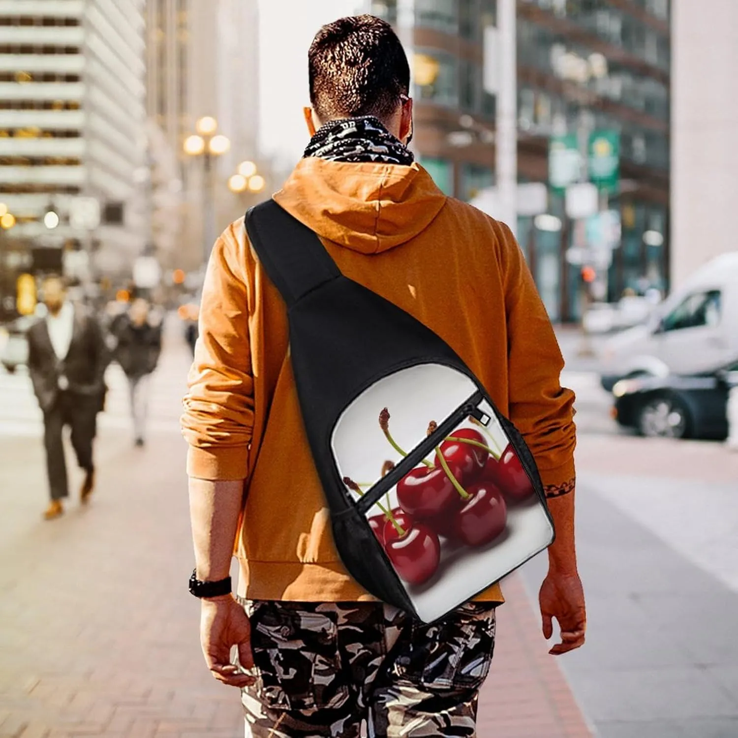 Sling Bag for Women Men Crossbody Bag Chest Bag Cherry on The Table Sling Backpack Fanny Packs Travel Hiking Daypack