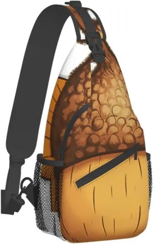 Sling Bag for Women Men Crossbody Bag Small Sling Backpack Cartoon Acorn Chest Bag Hiking Daypack