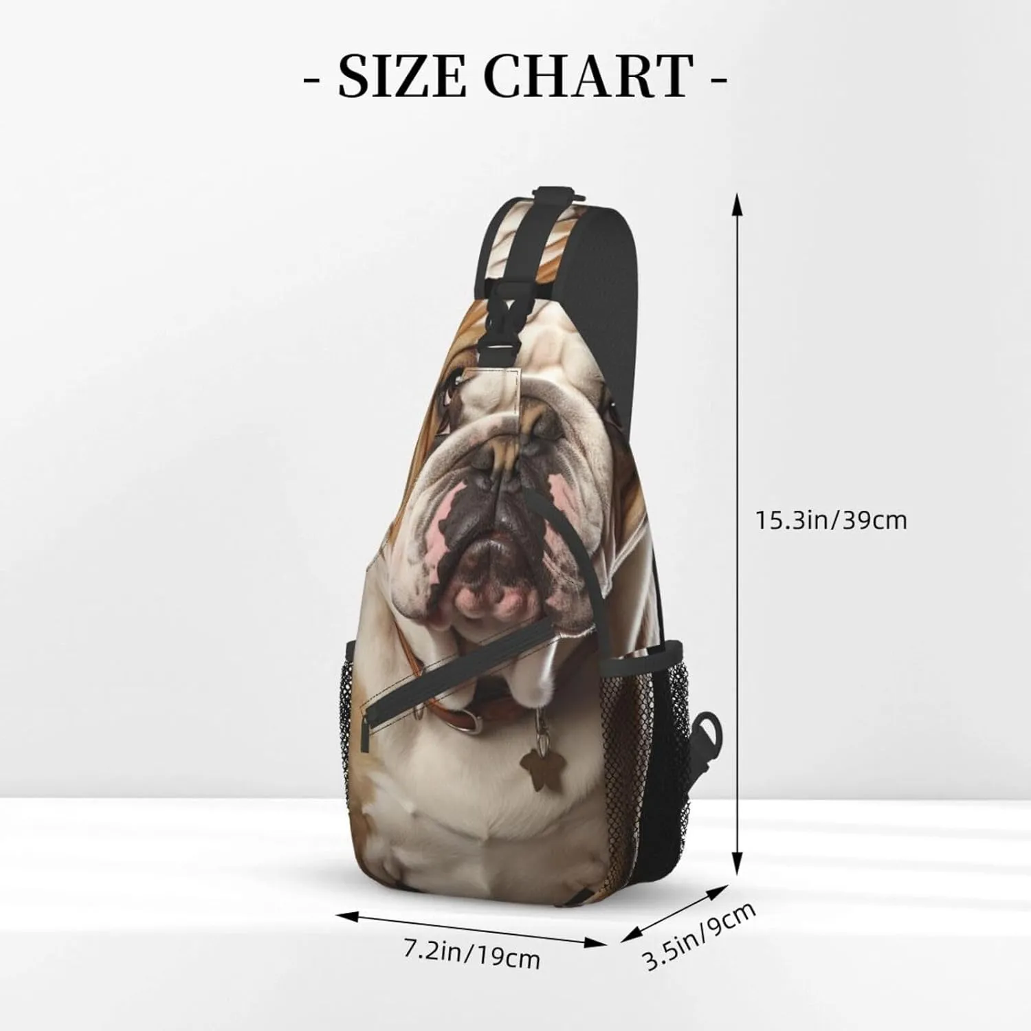 Sling Bag for Women Men Crossbody Bag Small Sling Backpack English-Bulldog Chest Bag Hiking Daypack
