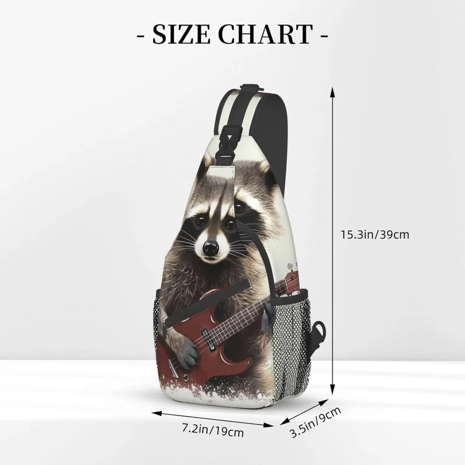Sling Bag for Women Men Crossbody Bag Small Sling Backpack Funny raccoon Chest Bag Hiking Daypack