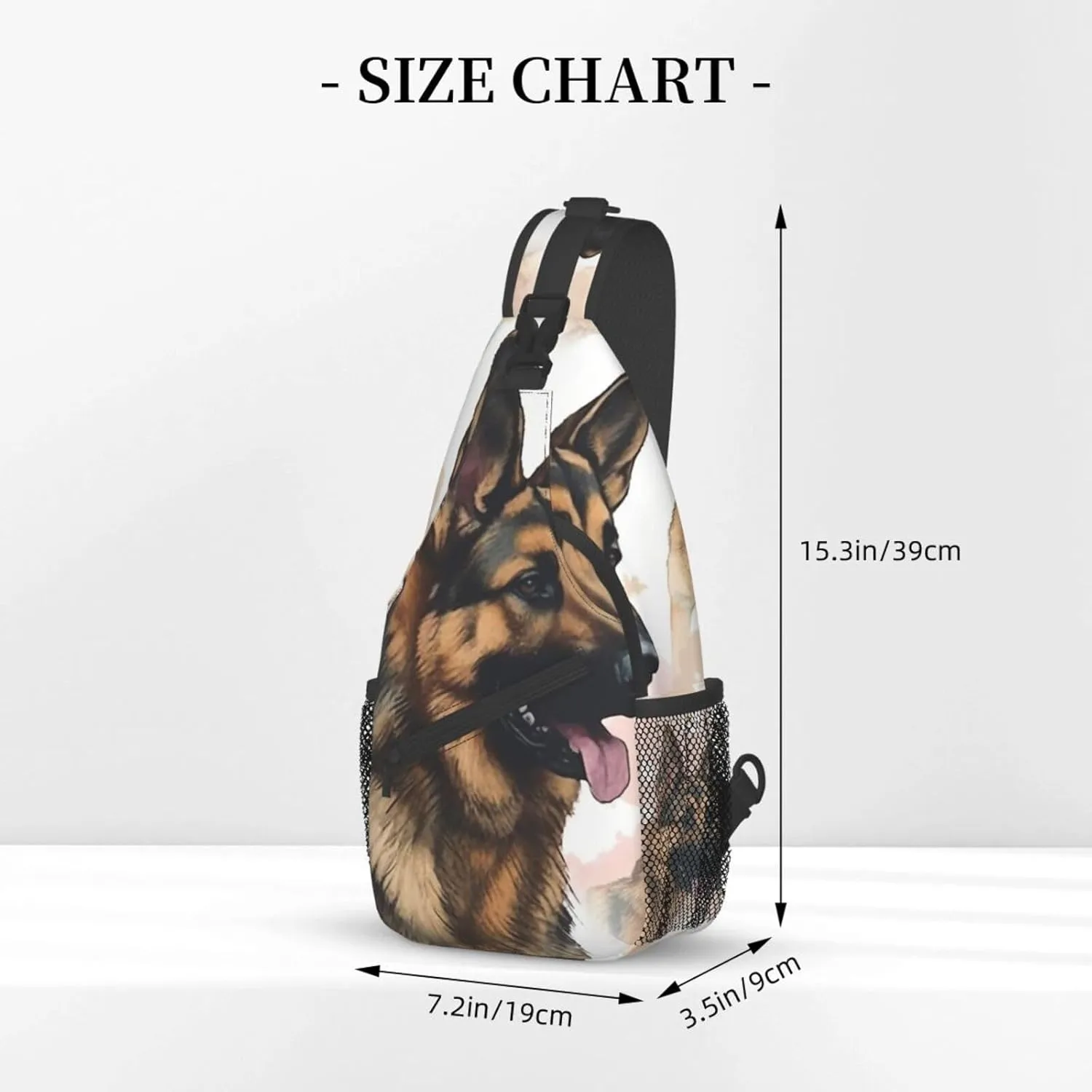 Sling Bag for Women Men Crossbody Bag Small Sling Backpack German Shepherd Dog Lovers Chest Bag Hiking Daypack