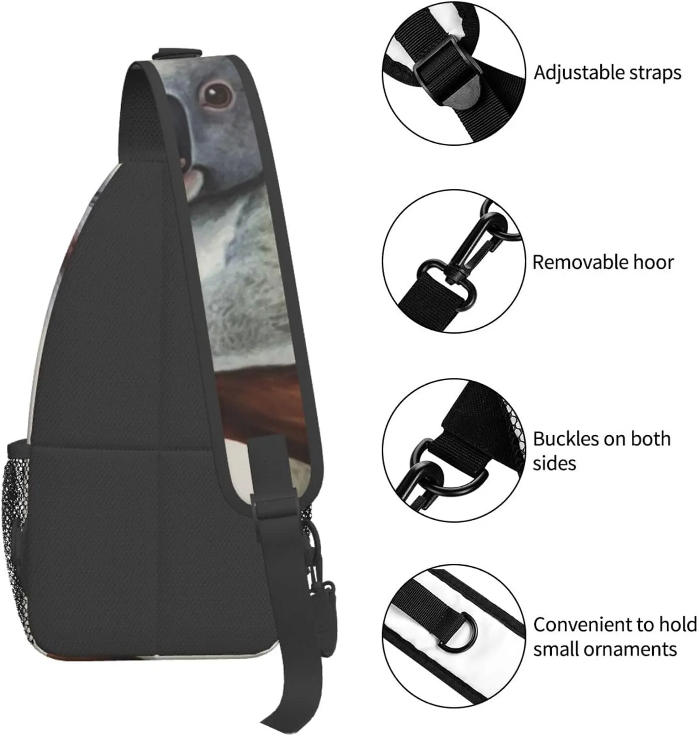 Sling Bag for Women Men Crossbody Bag Small Sling Backpack Koala and Butterfly Chest Bag Hiking Daypack