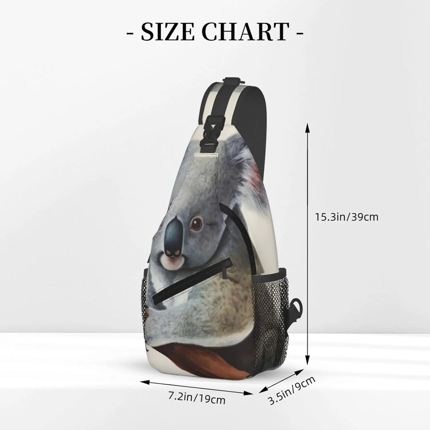 Sling Bag for Women Men Crossbody Bag Small Sling Backpack Koala and Butterfly Chest Bag Hiking Daypack