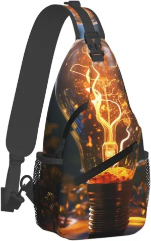Sling Bag for Women Men Crossbody Shoulder Bag Light bulb Chest Bag Small Sling Backpack Daypack Fanny Packs