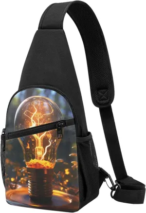 Sling Bag for Women Men Crossbody Shoulder Bag Light bulb Chest Bag Small Sling Backpack Daypack Fanny Packs
