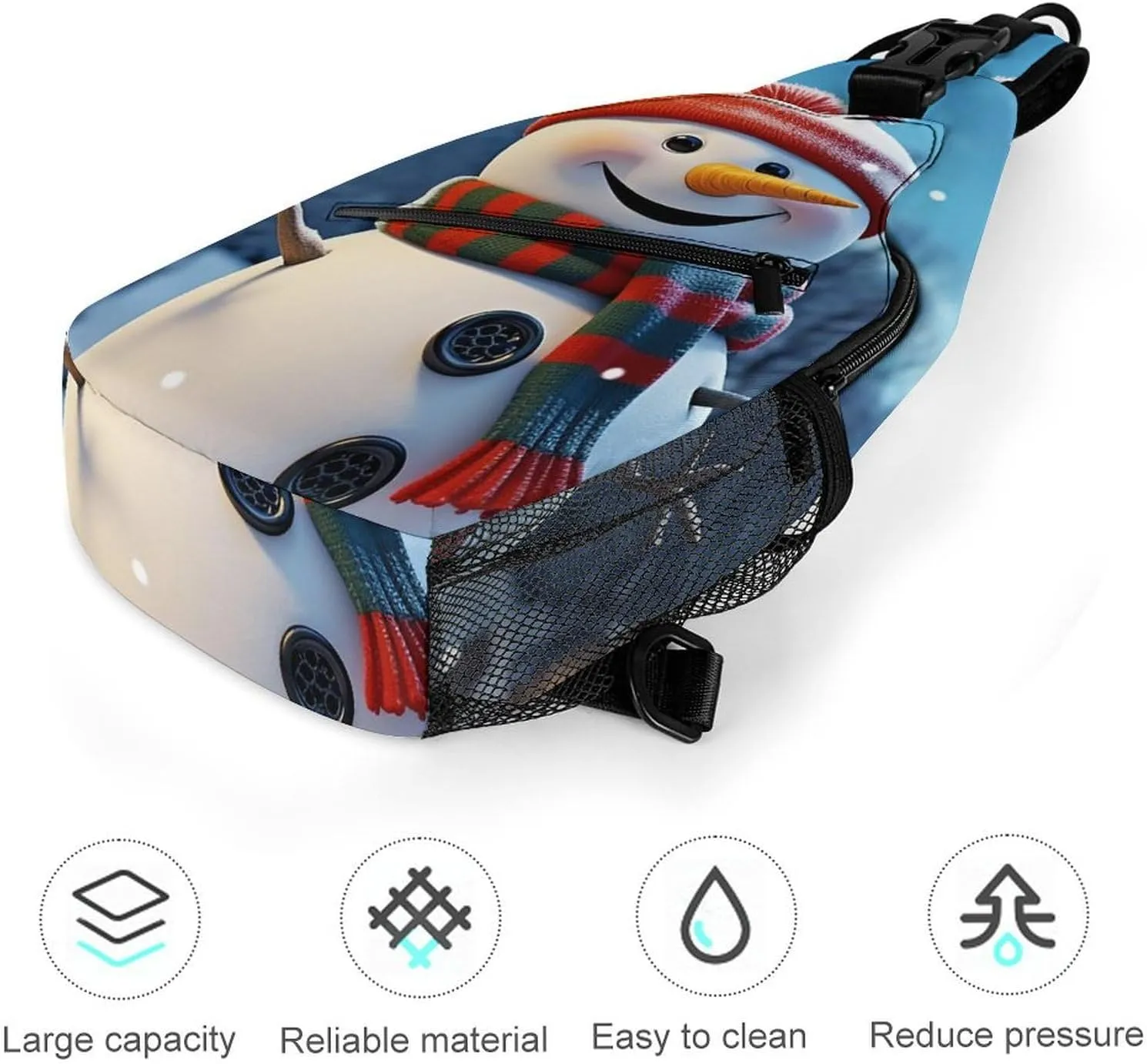 Sling Bag for Women Men Happy Snowman Travel Hiking Backpack Crossbody Shoulder Chest Bags Casual Daypack