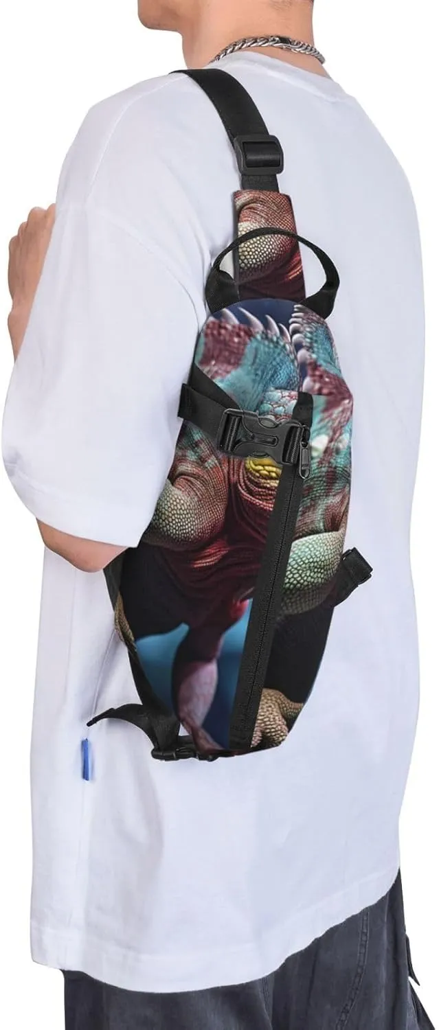 Sling Bag for Women Men Shoulder Bag Window Flower Chest Bag Travel Fanny Pack Lightweight Casual Daypack, Wild Animals, One Size