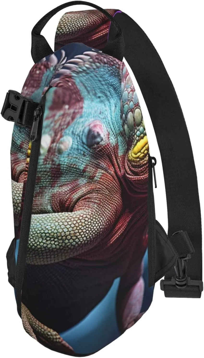 Sling Bag for Women Men Shoulder Bag Window Flower Chest Bag Travel Fanny Pack Lightweight Casual Daypack, Wild Animals, One Size