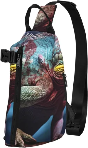 Sling Bag for Women Men Shoulder Bag Window Flower Chest Bag Travel Fanny Pack Lightweight Casual Daypack, Wild Animals, One Size
