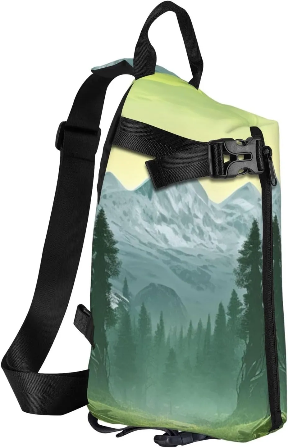 Sling Bag for Women Men Shoulder Bag Window Flower Chest Bag Travel Fanny Pack Lightweight Casual Daypack, Wilderness, One Size