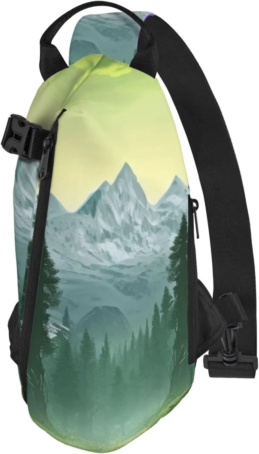 Sling Bag for Women Men Shoulder Bag Window Flower Chest Bag Travel Fanny Pack Lightweight Casual Daypack, Wilderness, One Size