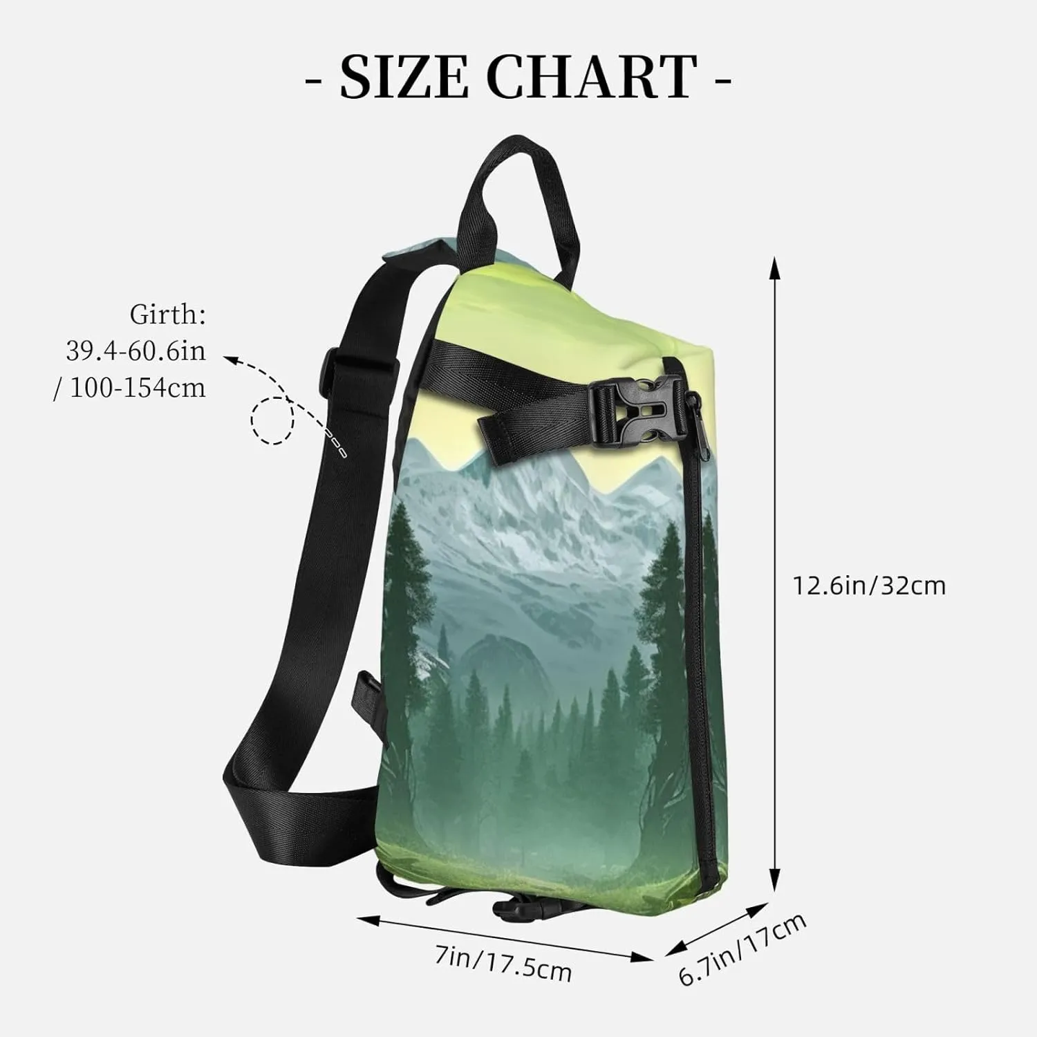 Sling Bag for Women Men Shoulder Bag Window Flower Chest Bag Travel Fanny Pack Lightweight Casual Daypack, Wilderness, One Size