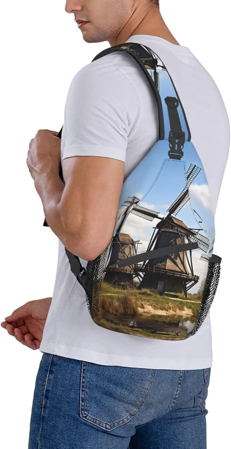 Sling Bag for Women Men Shoulder Bag winter landscape Chest Bag Travel Fanny Pack Lightweight Casual Daypack