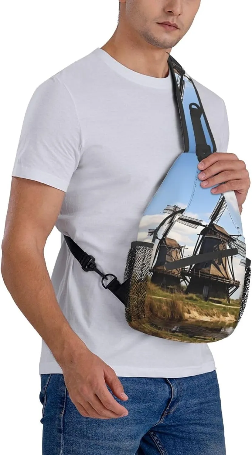 Sling Bag for Women Men Shoulder Bag winter landscape Chest Bag Travel Fanny Pack Lightweight Casual Daypack