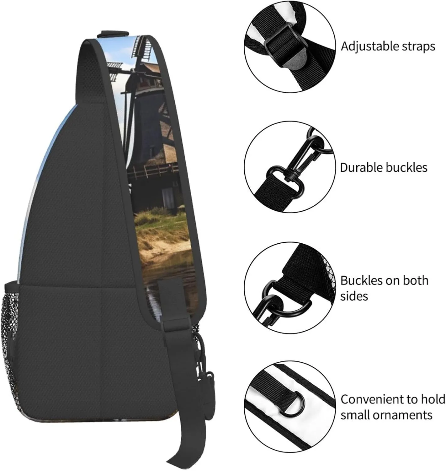 Sling Bag for Women Men Shoulder Bag winter landscape Chest Bag Travel Fanny Pack Lightweight Casual Daypack