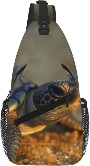 Sling Bag For Women Men Travel Hiking Backpack Crossbody Shoulder Chest Bags Baby Turtle Casual Daypack