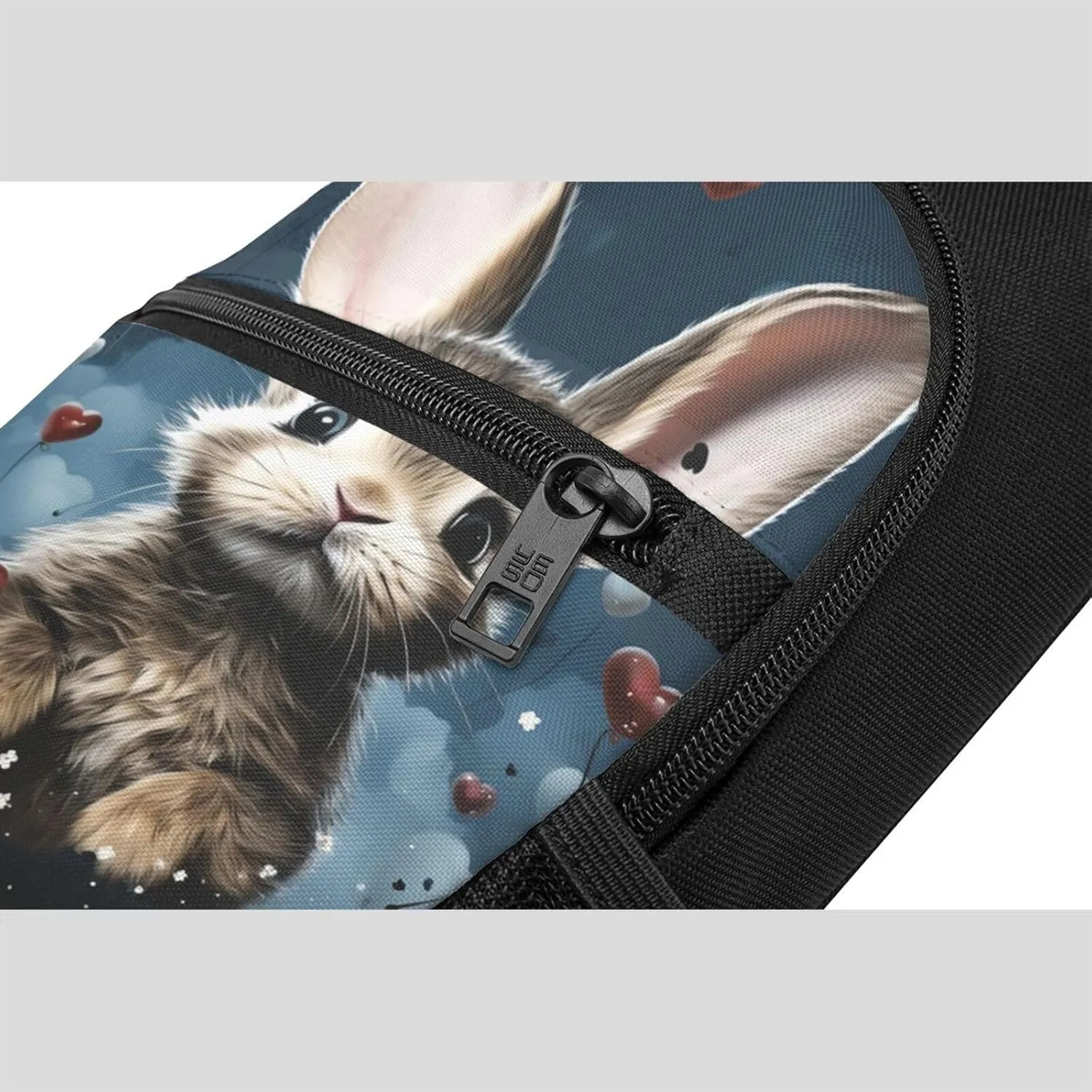 Sling bag for Women Men Trendy Sling Bakpack Casual Chest Bag Heart Shape and Bunny Fanny Pack for Travel Hiking