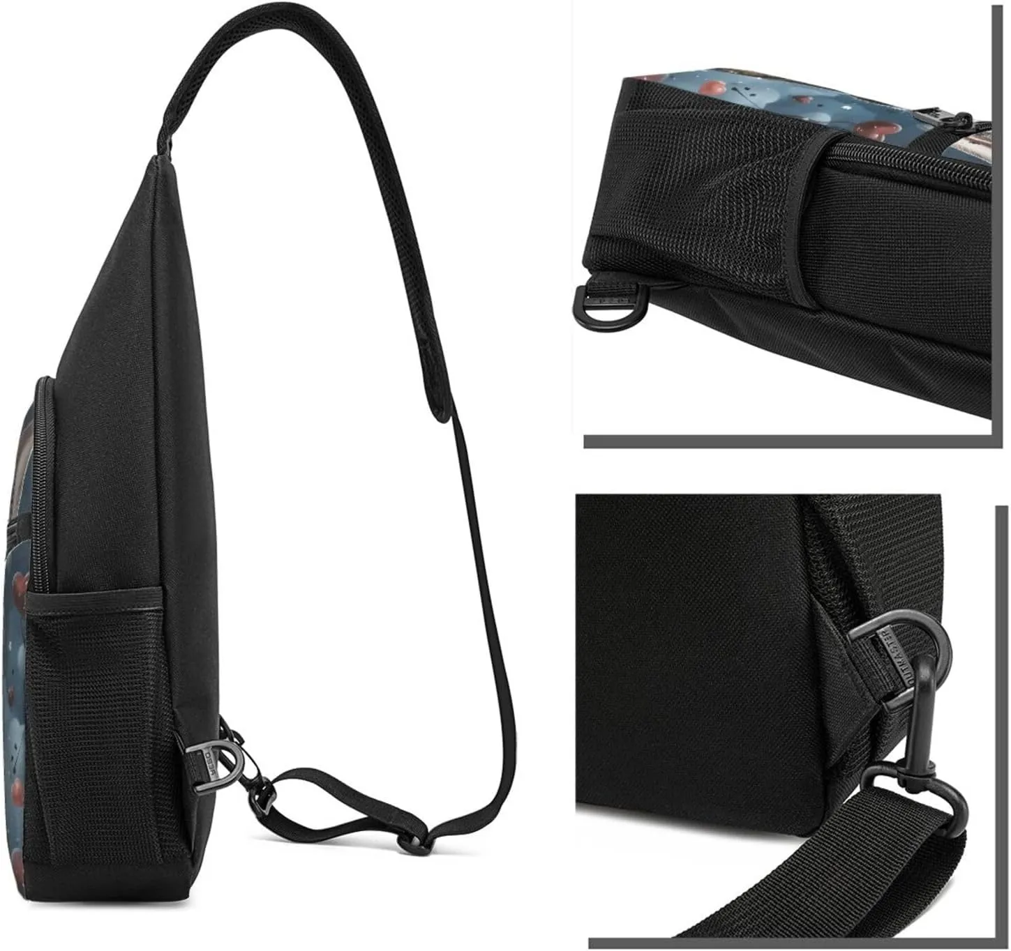Sling bag for Women Men Trendy Sling Bakpack Casual Chest Bag Heart Shape and Bunny Fanny Pack for Travel Hiking