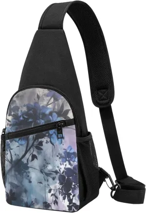 Sling bag for Women Men Trendy Sling Bakpack Casual Chest Bag Ink Watercolor Painting Fanny Pack for Travel Hiking