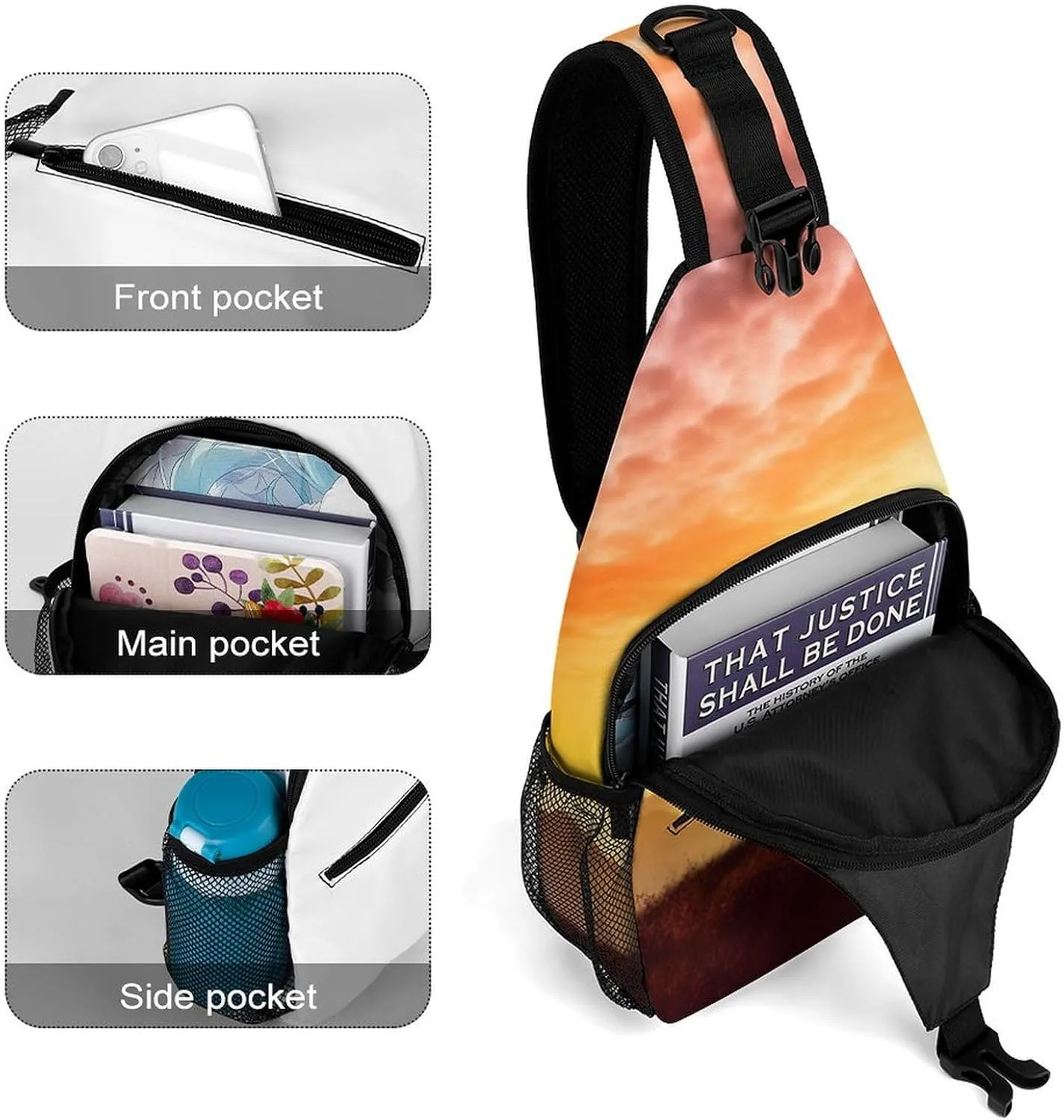 Sling Bag for Women Travel Crossbody Yoga Meditation Fanny Pack Casual Daypack Cross Body Chest Bag