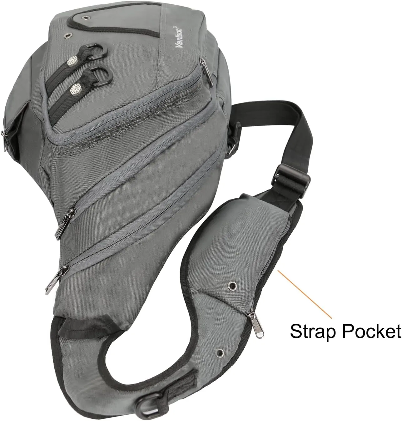 Sling Bag Sling Backpack Shoulder Bag Crossbody Bag Men Chest Bag Man Purse Side Bag Gray