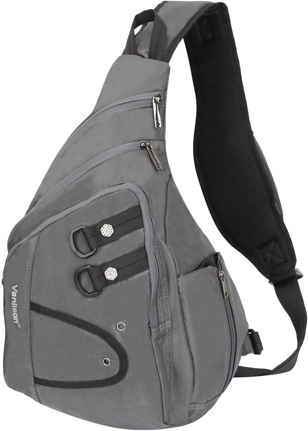 Sling Bag Sling Backpack Shoulder Bag Crossbody Bag Men Chest Bag Man Purse Side Bag Gray