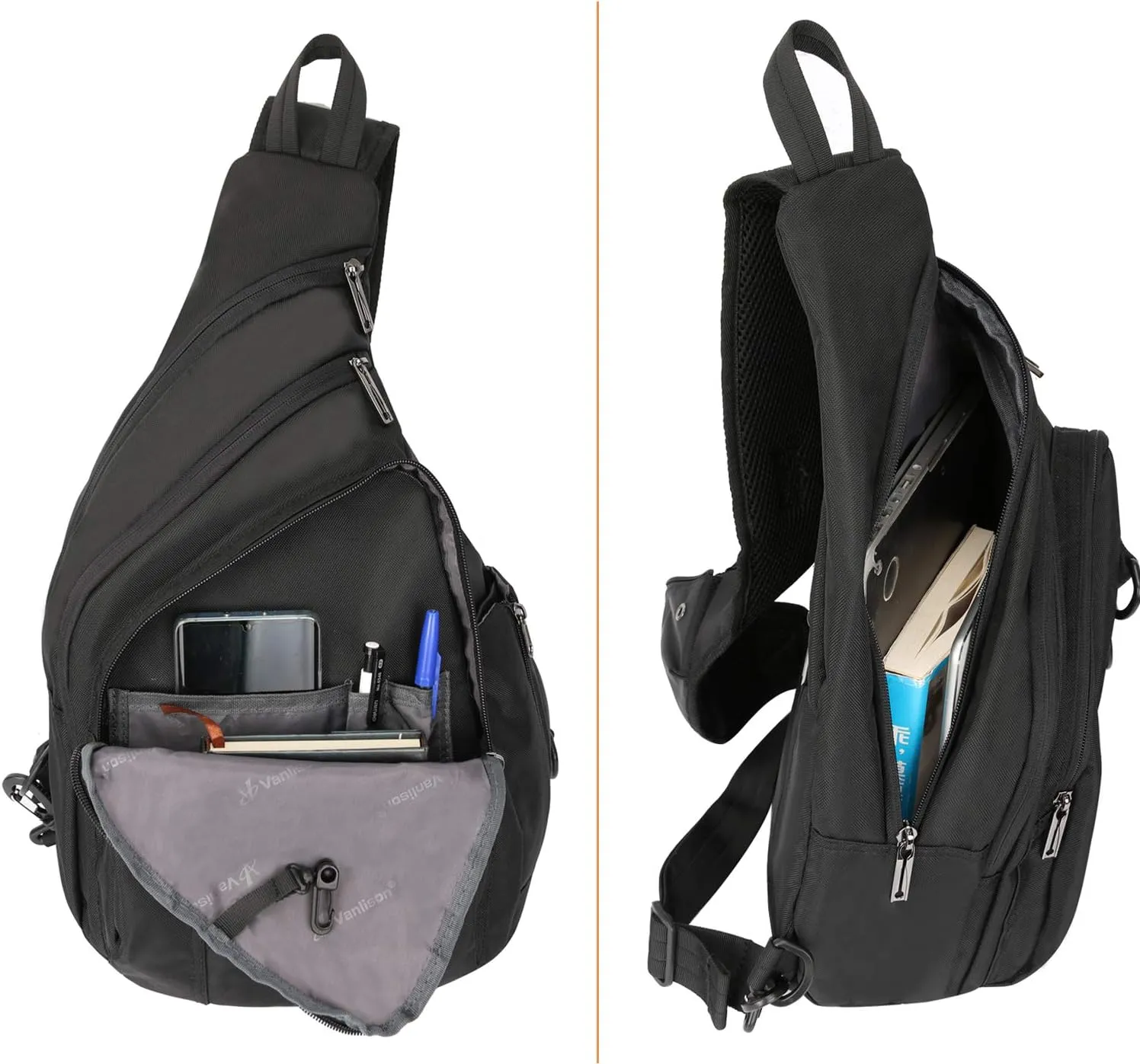 Sling Bag Sling Backpack Shoulder Bag Crossbody Bag Men Chest Bag Man Purse Side Bag Gray
