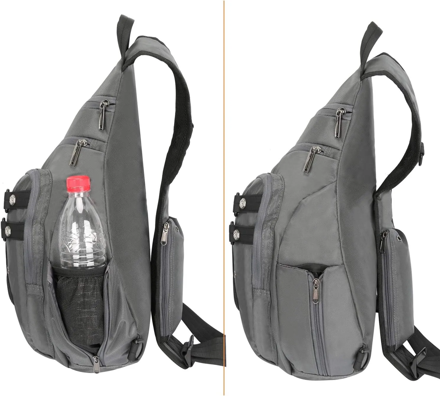 Sling Bag Sling Backpack Shoulder Bag Crossbody Bag Men Chest Bag Man Purse Side Bag Gray
