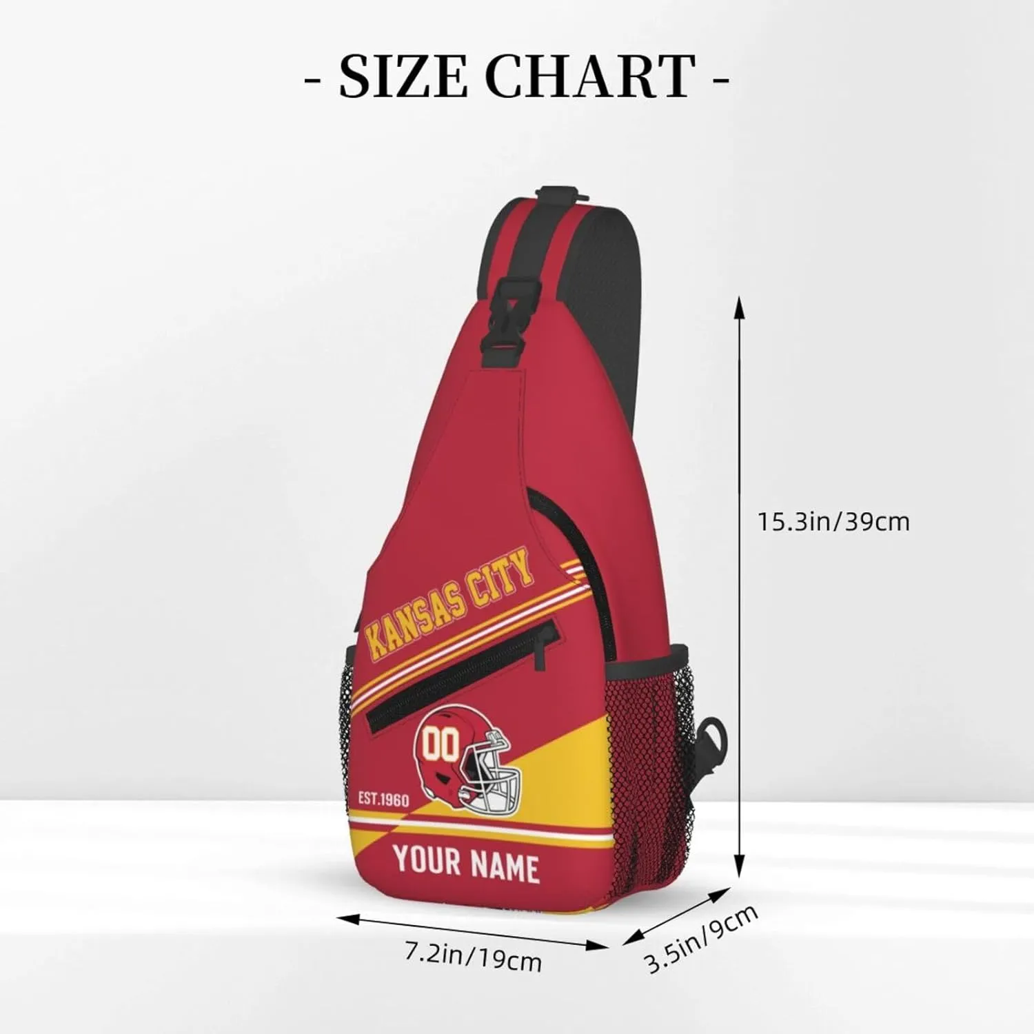 Sling Bag,Personalized Football Crossbody Bags,Custom Cross Chest Bag,Sling Shoulder Backpack,Chest Bag Travel Daypack for Men Women Football Fans
