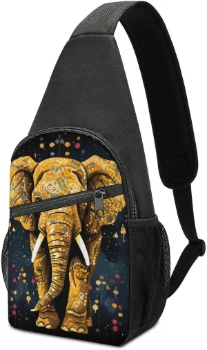 Sling Bags Abstract Elephant Chest Bag for Men Women Shoulder Bag for Travel Sport Chest Pack