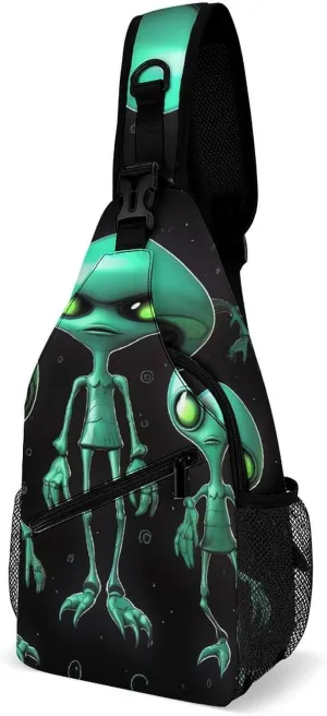 Sling Bags Aliens Crossbody Bag for Women Men Cross Body Bag for Travel Hiking Shopping