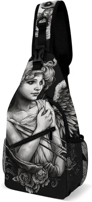 Sling Bags Angel Portrait Style Crossbody Bag for Women Men Cross Body Bag for Travel Hiking Shopping